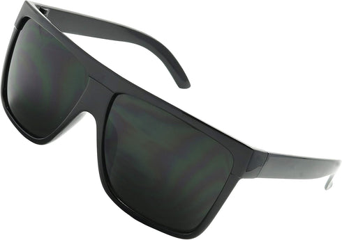 ShadyVEU Oversized Super Dark Lens Square Sunglasses Flat Top Large Black Out Shades for Migraines, Light Sensitivity...