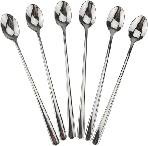 Long Handle Spoon, 9-inch Ice Tea Spoon, DEALIGHT Premium 18/10 Stainless Steel Iced Teaspoon for Mixing, Cocktail Stirring, Tea, Coffee, Milkshak...