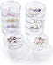 Hipiwe 2 Packs 5 Slot Clear Plastic Round Storage Jars - Art Craft Accessory Organizer Box Jewelry Beads Sewing Pills Container Holder for Storage...