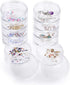 Hipiwe 2 Packs 5 Slot Clear Plastic Round Storage Jars - Art Craft Accessory Organizer Box Jewelry Beads Sewing Pills Container Holder for Storage...
