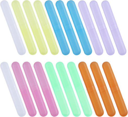 20PCS Toothbrush Case Set,Portable Breathable Toothbrush Holder,Dust-proof Toothbrush Box Storage,Plastic Toothbrush Container Travel Toothbrush M...