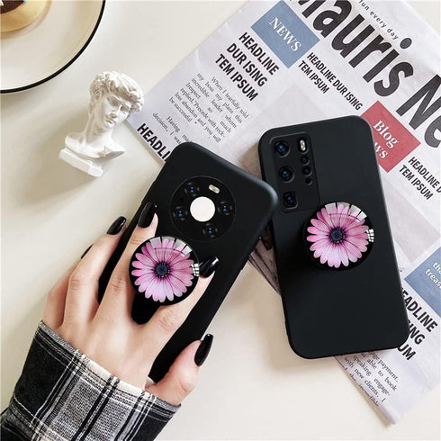Clear Crystal Glitter Expandible Collapsible Moblile Phone Grip Stand Holder for Smartphones and Tablets Cell Phone Accessory?Pink Daisy?...