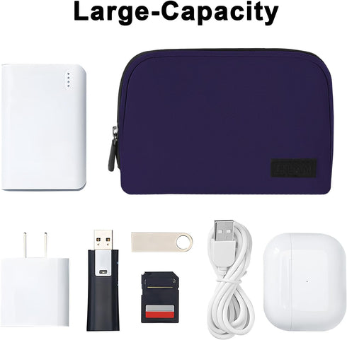 Electronic Organizer Travel USB Cable Accessories Bag/Case, Waterproof for Power Bank, Charging Cords, Chargers, Mouse, Earphones Flash Drive - Le...