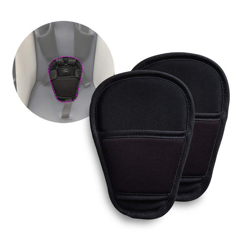 SeedFuture Baby Stroller Seatbelt Crotch Cushion Black 2 Piece, Universal Pram Belt Pads for Newborns Infants Kids, Pushchair Seat Belt Crotch Cov...