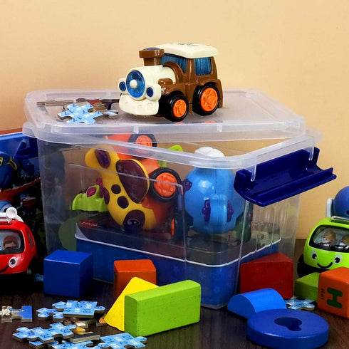 6-Pack 3 Liter Storage Box, Small Plastic Bin with Handle...