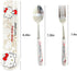 Cute Cutlery Set, Includin Reusable Stainless Steel Fork and Spoon and with a box. Suitable for Travel, camping, and Boys Girls Birthday Party Dec...