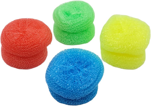 Durable Non-Scratch Nylon Scouring Pads | Round All-Surface Cleaning Pads | Multi-Use Kitchen Scrubbers | Safe for Non-Stick Cookware | 8-Pack Ran...