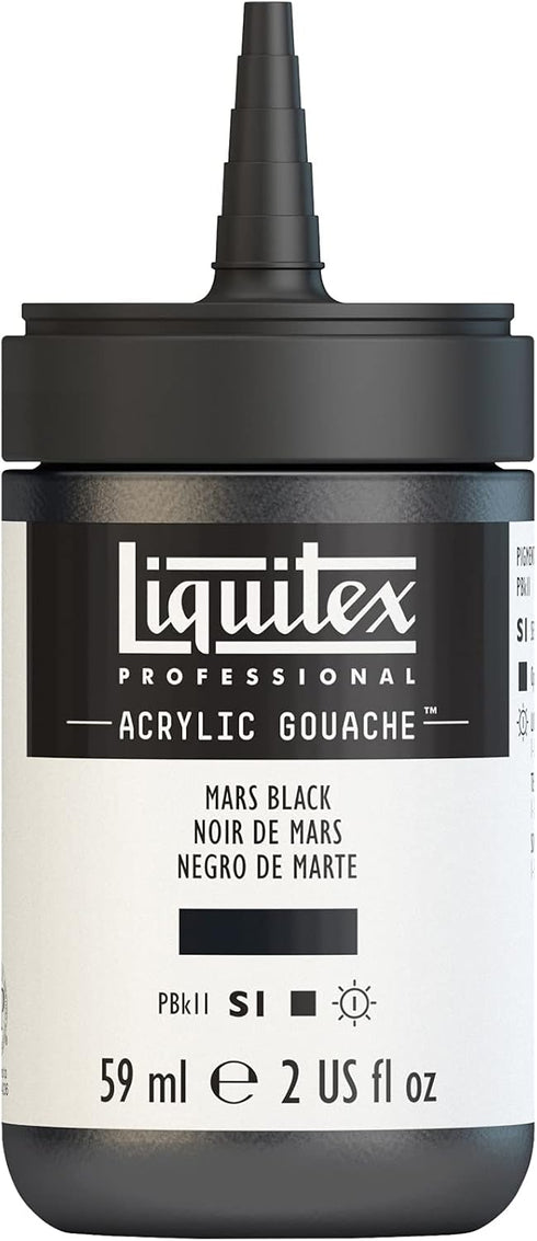 Liquitex Professional Acrylic Gouache, 2-oz (59ml) Bottle, Mars Black...