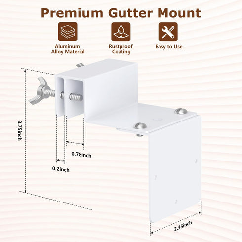 Gutter Mount Bracket Compatible with Eufy Security SoloCam S340, Solar Security Camera, Rust-Proof Bracket with Extended Arms Design, Protect Cam ...