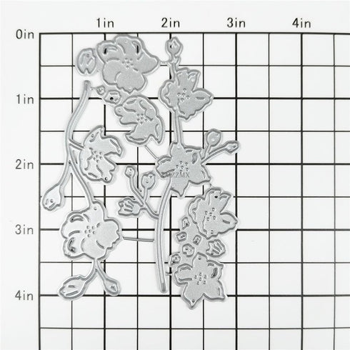 Pear Blossom Plant Metal Cutting Dies for Card Making, Paper Embossing Die Cuts Kit Templates, Storage Pockets Supplies, Photo Frame Album DIY Scr...