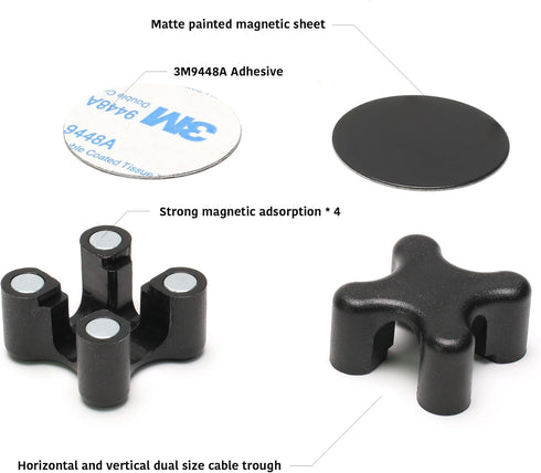 Magnetic Cable Holder Desktop Multipurpose Cord Keeper Cable Organizer Clip Cable Management for Home Office Supplies Wire Organizer (Black 10Pcs)...