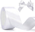 jijAcraft White Ribbon 1-1/2 Inch x 25 Yards Satin Gift Ribbon, White Polyester Satin Ribbon Holiday Ribbon for Present Package, Wedding Gift Wrap...
