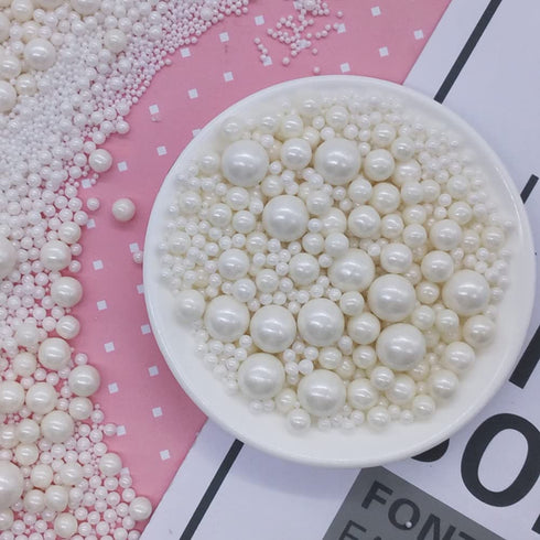 Edible White Sugar Pearls Candy Sprinkles 120G/ 4.23Ounce Baking Cake Sprinkles Cupcake and Cake Topper Cookie Decorations Wedding Party Valentine...