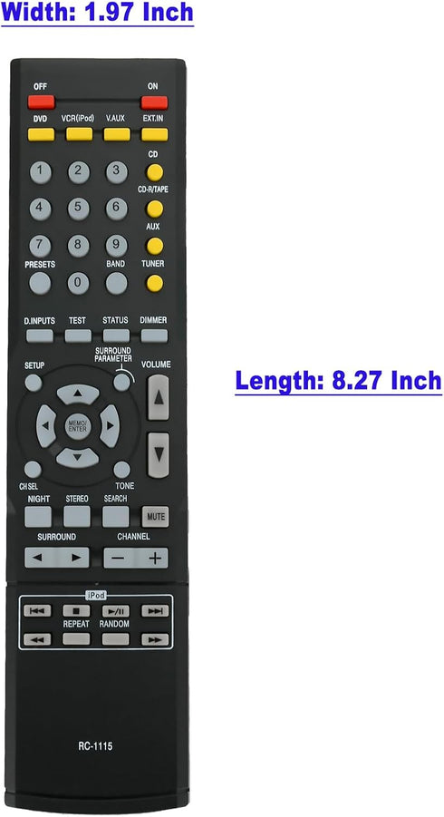 RC-1115 Replace Remote Control RC1115 fit for Denon AVR-390 AVR390 AV Surround Receiver Home Theater AV Receiver sub for RC-1120 AVR-1610 AVR-3803...