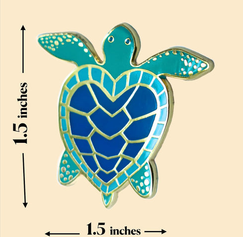 Cute Sea Turtle Heart Lapel Pin, Sea Turtle Gifts, Ocean Beach Turquoise Pin Brooch Accessories for Women, Turtle Brooch Charm Jewelry, Mother's D...