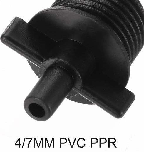 uxcell Barb Drip Pipe Connector 1/2 BSPF Male Thread 4/7mm Hose Fitting for Garden Agricultural Irrigation System, Plastic 30pcs...