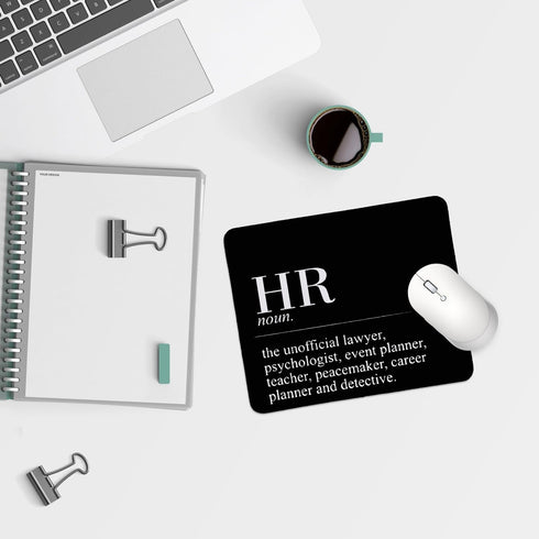 HR Definition Mousepad,Inspirational Black Square Mouse Pads for Desk Home Office Gaming Working,Home Decor Accessories Supplies,9.5x7.9 inches...