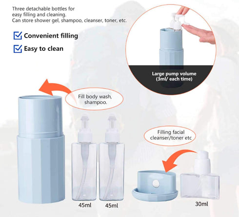 Garosa Toothbrush Cup Travel Portable Toothbrush Holder Multifunction Travel Cup Organizer Including 300ml Tooth Cup 45ml 30ml Travel Bottle for T...