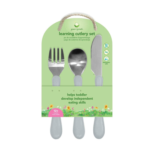green sprouts Learning Cutlery Set Helps Toddler Develop Independent Eating Skills Designed for Small Hands, Contoured Handles for Easy gripping, ...