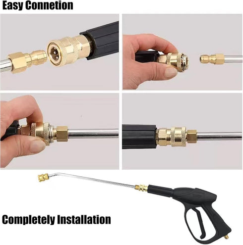2Pcs Pressure Washer Extension Wand, Extension Lance (15"/38cm) + 30°Curved Extension Rod (8.7"/22cm), 1/4 Inch Quick Connect, 4000 PSI...