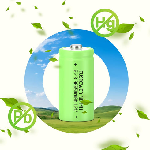 NiMH 2/3AA Rechargeable Battery 1.2V 650mAh Button Top Batteries for Garden Solar Light Pathway Lights(Not AA and AAA Battery) (8 Count (Pack of 1...