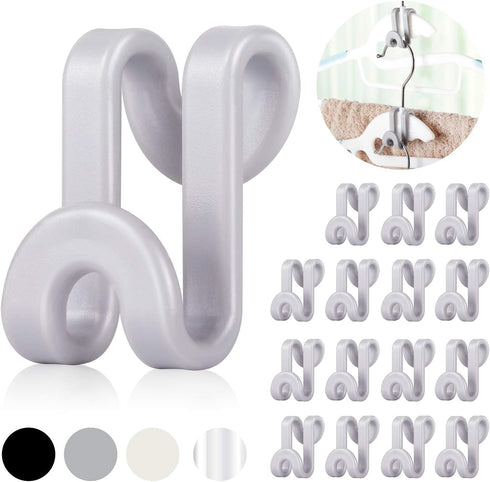 Mlici Connector Hooks Hanger Extenders for Velvet Hangers Coat Clothes Garment, Mini Cascading Velvet Hangers with Hooks, Heavy Duty Huggable Hang...