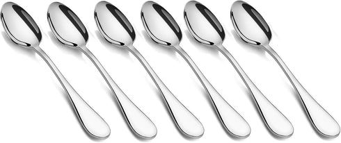 6-Piece Dinner Spoon Set Table Spoon Flatware Stainless Steel Mirror Polishing 7-Inch 18cm...