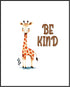 Posterizer 1 pcs-be kind-cute giraffe quote-Kids Room Art-Motivational & Inspirational Art-Gift for Daughter, Son, Kids-decor for nursery toddlers...