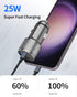 Dual USB C Car Charger, 60W PD (30W + 30W) Super Fast Charging Adapter Metal for iPhone 16/15 Pro Max, Samsung Galaxy S25 Ultra/S25 Plus/S25/S24/S...