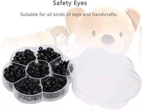 Mushroom Domed Black 184pcs DIY Plastic Eyes, Buttons, Artificial Animal Sewing Buttons for Art Toys Art Craft Craft Supplies...