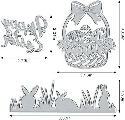 Easter Egg Die Cuts for Card Making,Basket Cutting Dies Easter Embossing Template for Scrapbooking DIY Cards Album Crafts Supplies Decorations...