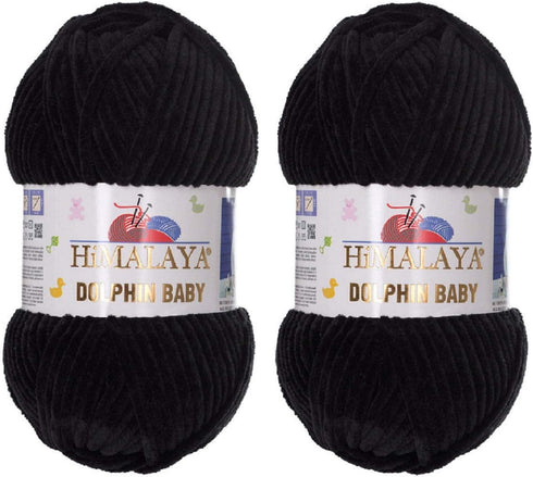Himalaya Dolphin Baby Yarn 100% MicroPolyester Lot of 2 skn 264 Yards 2x100gram Super Bulky :6 Baby Chenille Yarn (80311)...