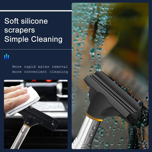 Car Rearview Mirror Wiper Telescopic Auto Mirror Squeegee Cleaner, Retractable Rear-View Mirror Wiper Snow Brush and Ice Scraper, Telescopic 98cm ...