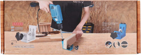 46 Pcs 850 Heavy Duty All-In-One Aluminum Pocket Hole Jig Kit Woodworking Inclined Hole Positioner for Angle Drilling Holes Carpenters Woodwork Gu...