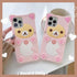 3D Cute Cartoon Bear Phone Case for iPhone 14 Pro Max - Fashionable and Stylish - Funny Pink Bear Design - Soft TPU Protective Case - Kawaii Silic...