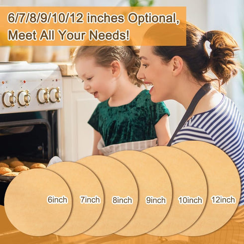 BYKITCHEN 8 Inch Parchment Paper Rounds, Non Stick Parchment Paper Sheets for Baking, Pre-cut Round Parchment Paper for Cake Pan, Tortilla Press, ...