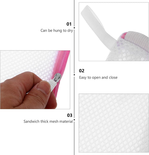 6pcs Laundry Bags Zipper Wash Bags Mini Mesh Washing Bags Net Bags Foldable Washing Machine Bags Soap Pouch Saver Laundry Pouch for Clothes Bed Sh...