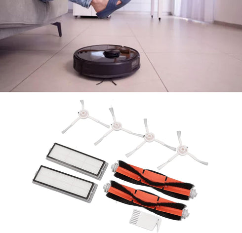 Robot Vacuum Mop Brush Kit,Brush Filters White Flat Comb Kit Fit for 1C Dreame F9 Xiaomi 1T Mi Robot Vacuum Mop Replacement...