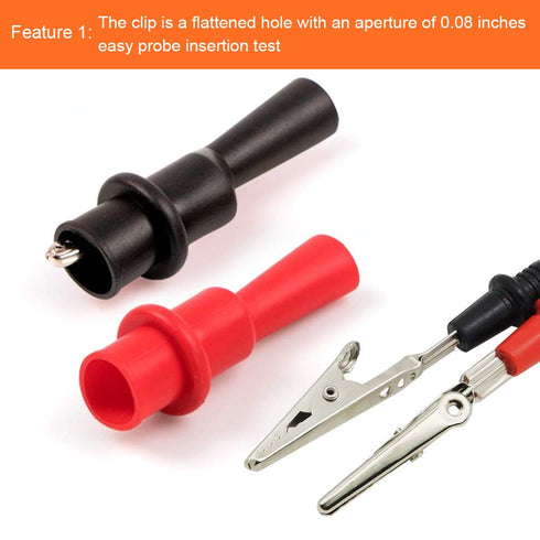 4PCS Silicone Alligator Clips Set, Professional 1000V 10A Alligator Clip Test Kit, Banana Test Lead Probe Clip, Test Extension Suitable Used in La...