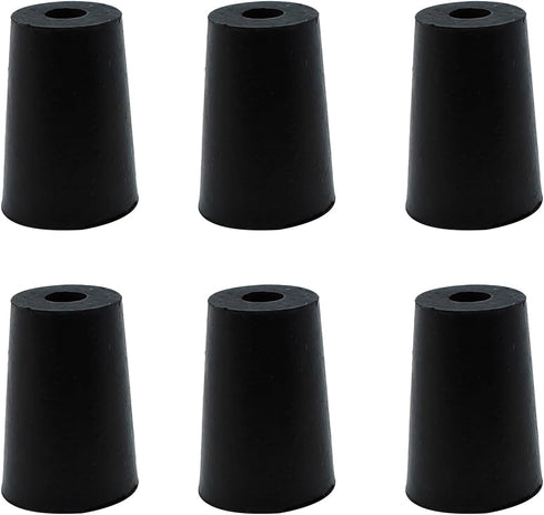PENCK 6pcs Rubber Stopper with Hole 13mm to 17mm Tapered Plug Black Test Tubes Bungs Stoppers for Lab Home Use...