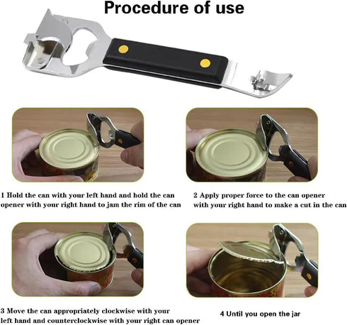 Bottle Opener - Manual Can Opener - Versatile 4-In-1 Can Opener for Kitchen Restaurants and Camping Trips (2)...