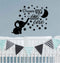 Dream Big Little One Lovely Elephant and Moon Stars Wall Decor Stickers for Kids Room Baby Girl Decals BA048 (Black)...