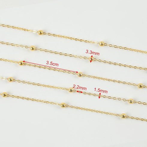 YOUBEIYEE 32.8 Feet Satellite Bead Chain for Jewelry Making 18K Gold Plated Brass Cross Chain Link Jewelry Chain Roll with Jump Rings and Lobster ...