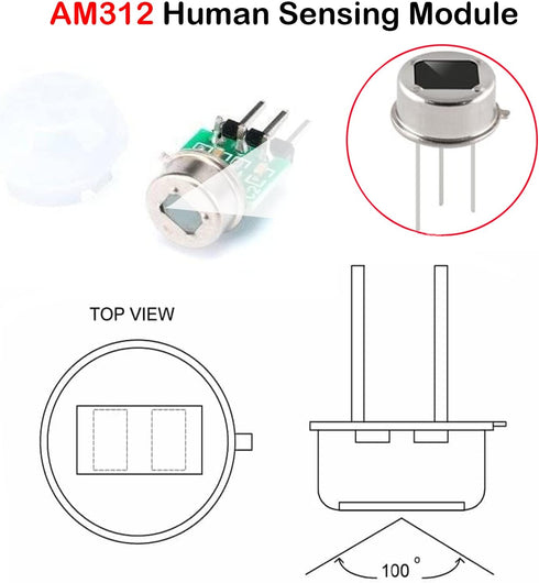 5PCS HC-SR312 AM312 Mini Pyroelectric Infrared PIR Human Sensor Module Modules Body Motion Automatic Detector DC 2.7 to 12V for Arduino Raspberry ...