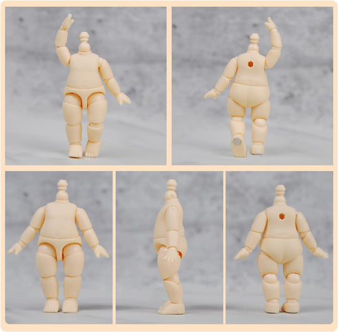 YMY 5.7cm mini doll body BJD cute body for GSC nendoroid head YMY Mini doll head?Sakura Pink?...