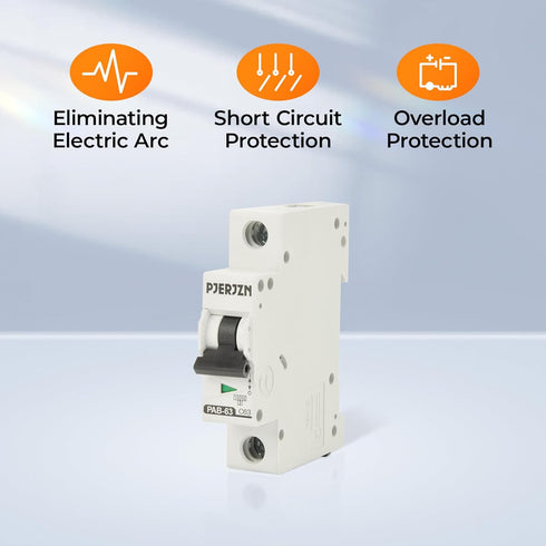 Miniature Circuit Breaker 400V 63A Single Pole AC Disconnect Switch DIN Rail Mount, Low-Voltage Miniature Circuit Breaker for Homes, Offices, Gara...