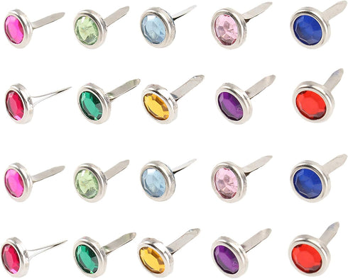 Amosfun 100pcs Mini Brads Heart Metal Scrapbooking brads Paper Fasteners for DIY Crafts 8x15mm (Random Color)...