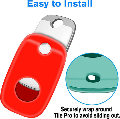Protection Case for Tile Pro 2022 Tracker,4Pack Silicone Soft Cover Bluetooth Tracker with Keychain,Keys Finder & Item Locator Scratch Resistant S...