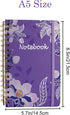 3 Pack Hardcover Spiral Notebook Journal for Women,A5 College Ruled Notebooks with Pocket,8.5"x 5.7",160 Pages,Cute Journals for Daily Study or Wo...