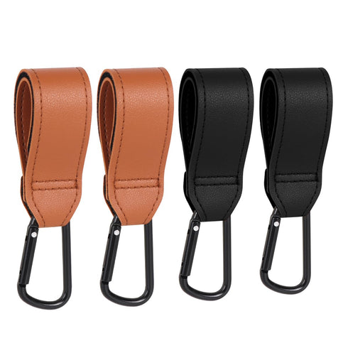 4pcs Stroller Hooks, Pushchair Clips, Bike Car Storage Hook for Bags, Wardrobe Multifunctional Hooks(Brown Black)...